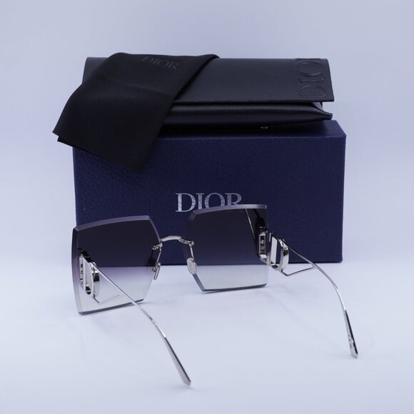 Dior 30MONTAIGNE S7U F0A6 Square Sunglasses - Silver/Grey Gradient Mirror - Picture 4 of 9
